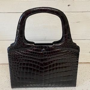 The Finest Vintage 60’s Crocodile Handbag, with coin purse and mirror